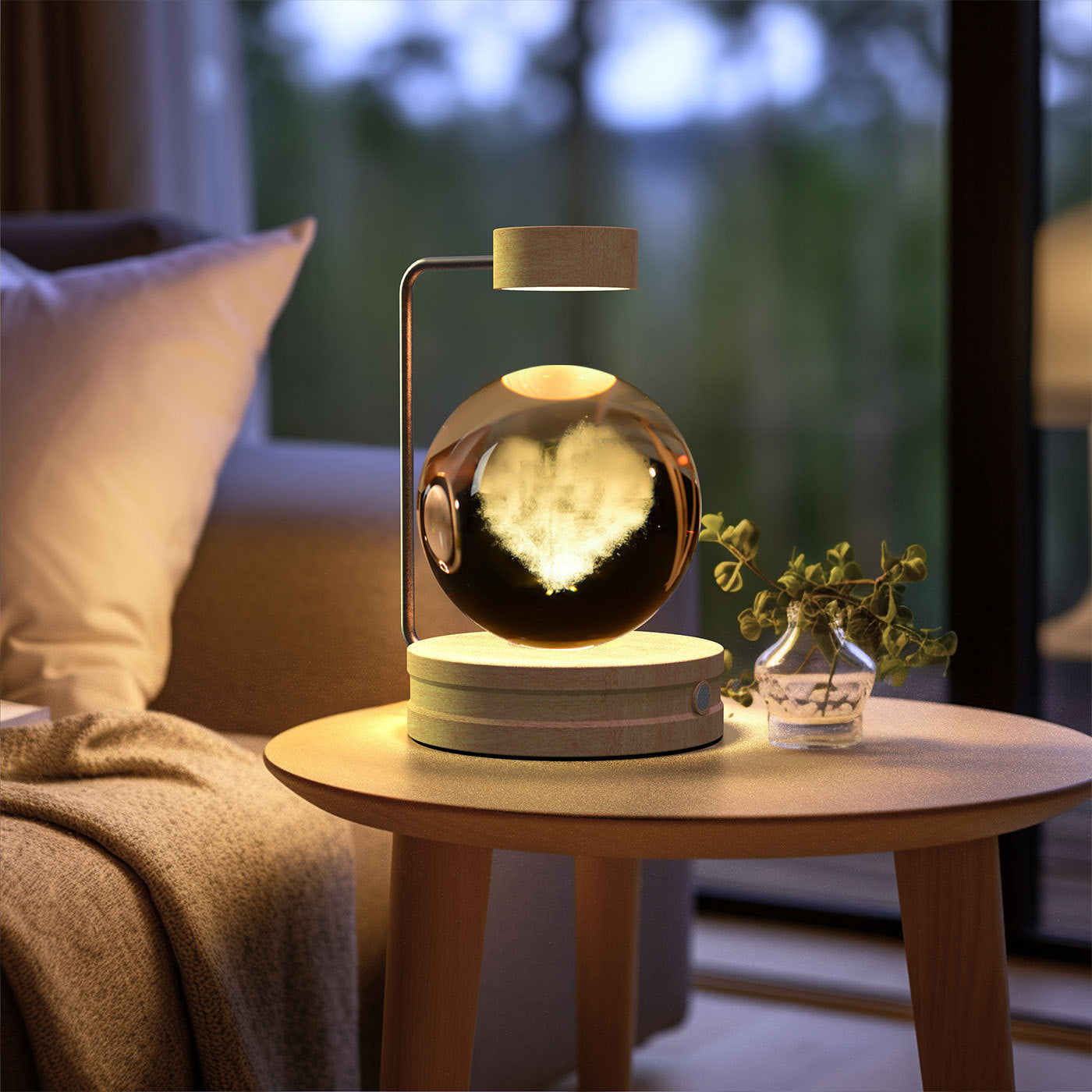 Crystal Ball Cosmic Night Light USB Power Warm Bedside Light