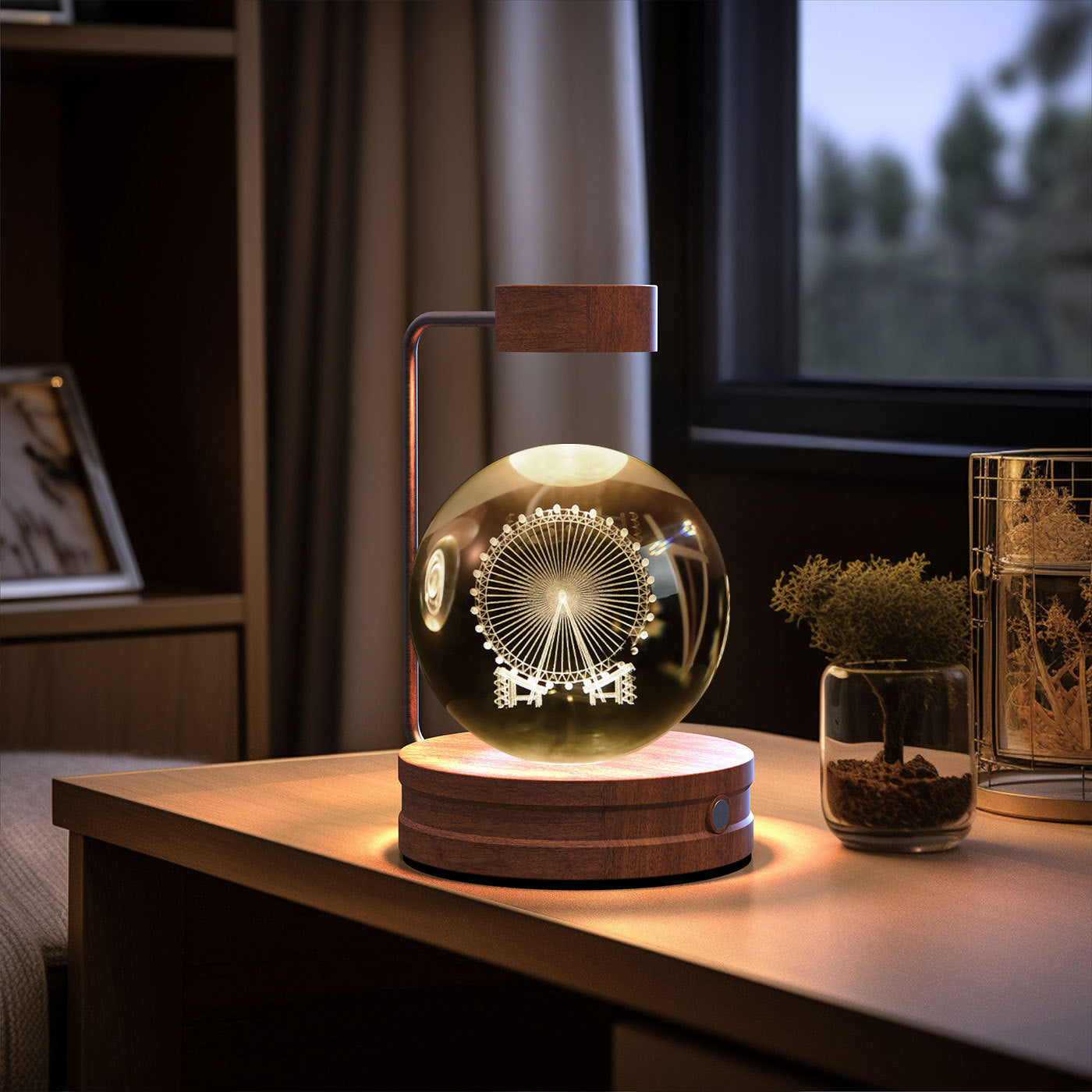 Crystal Ball Cosmic Night Light USB Power Warm Bedside Light