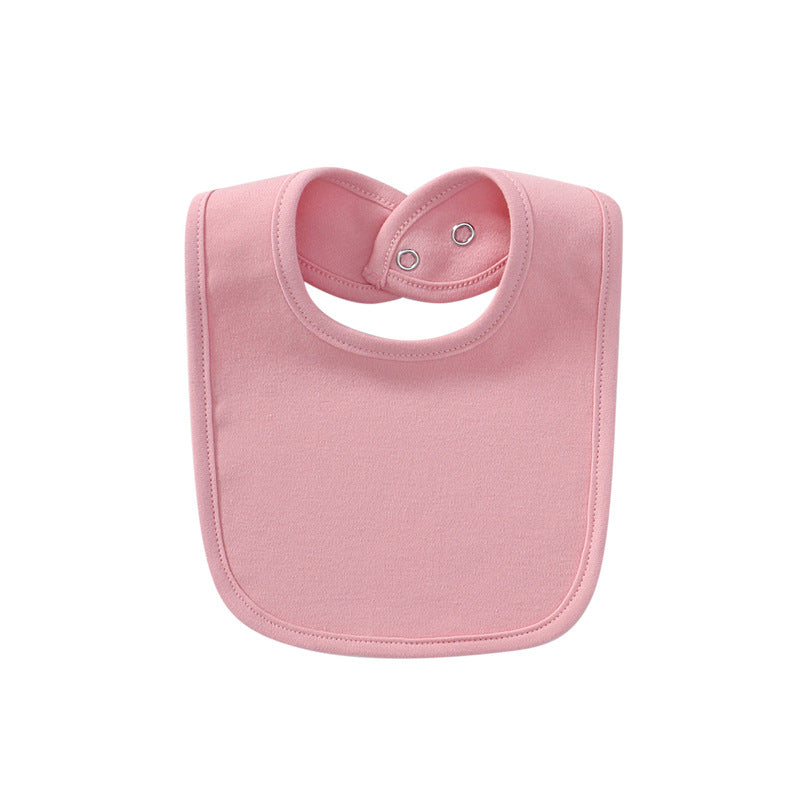 Baby Products Cotton Solid Color Bib With Hidden Buckle Saliva Towel Multi-color Optional