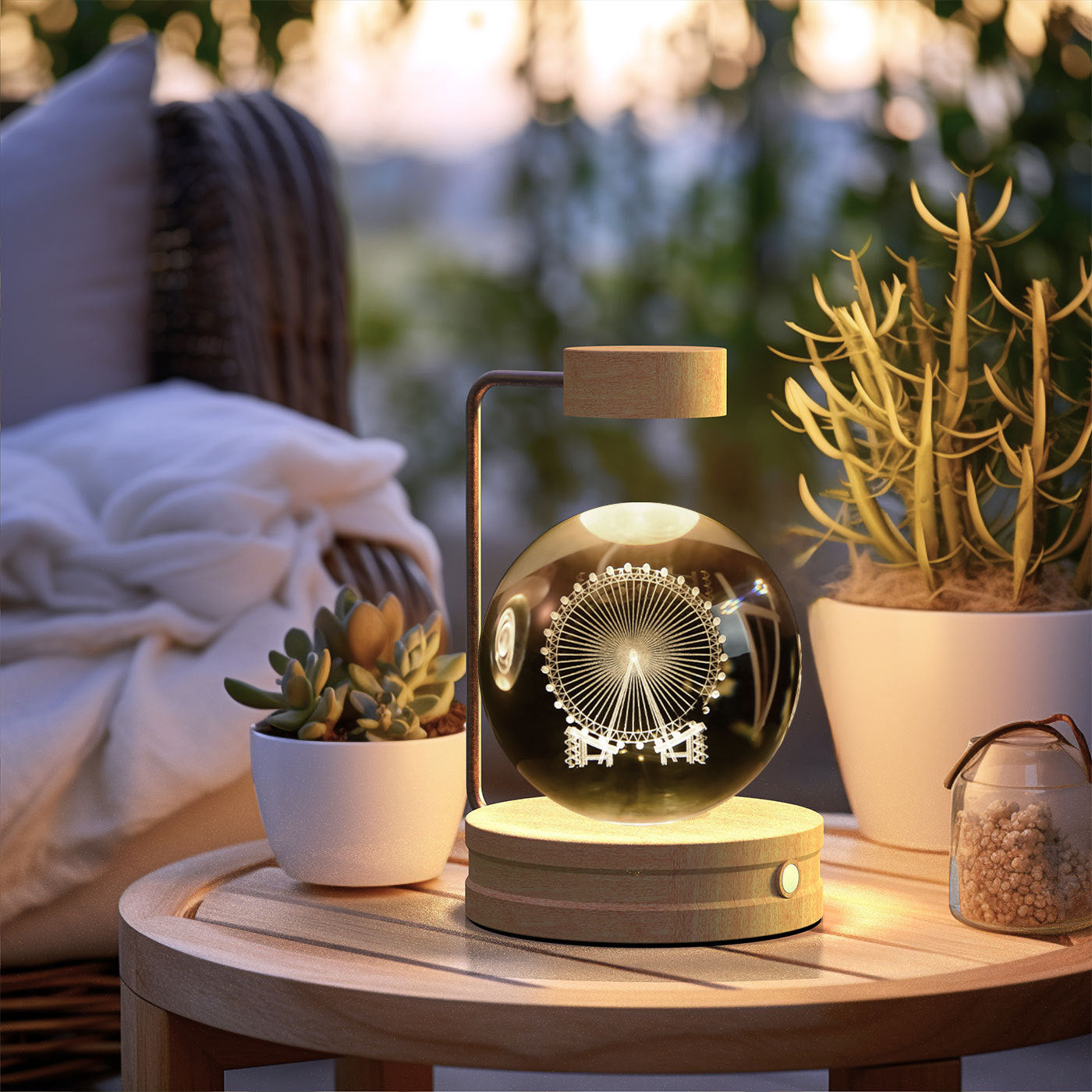 Crystal Ball Cosmic Night Light USB Power Warm Bedside Light