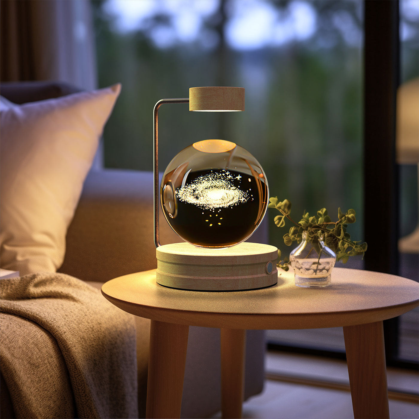 Crystal Ball Cosmic Night Light USB Power Warm Bedside Light