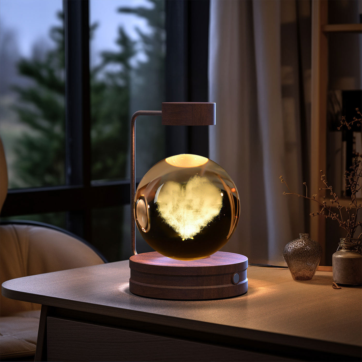 Crystal Ball Cosmic Night Light USB Power Warm Bedside Light