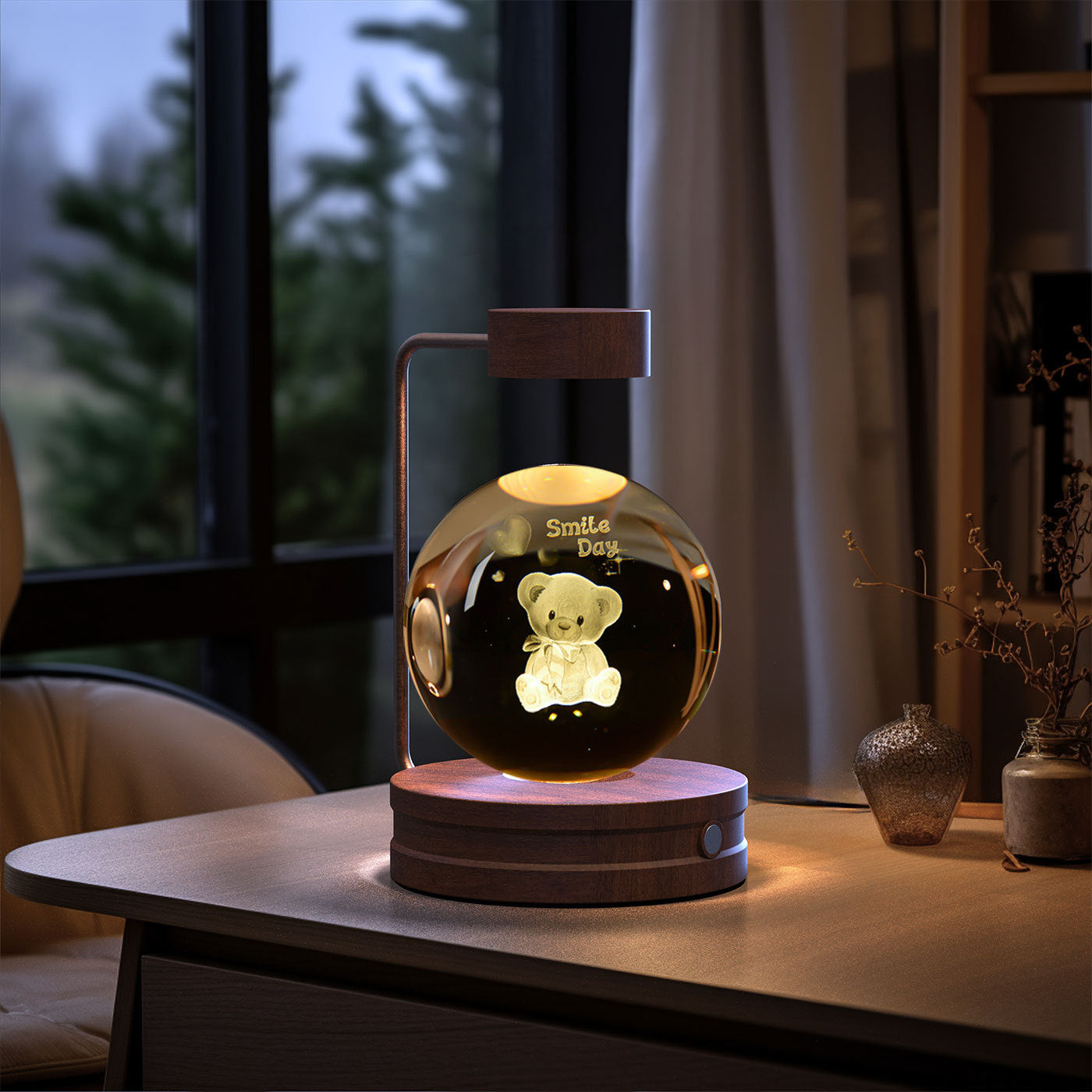 Crystal Ball Cosmic Night Light USB Power Warm Bedside Light