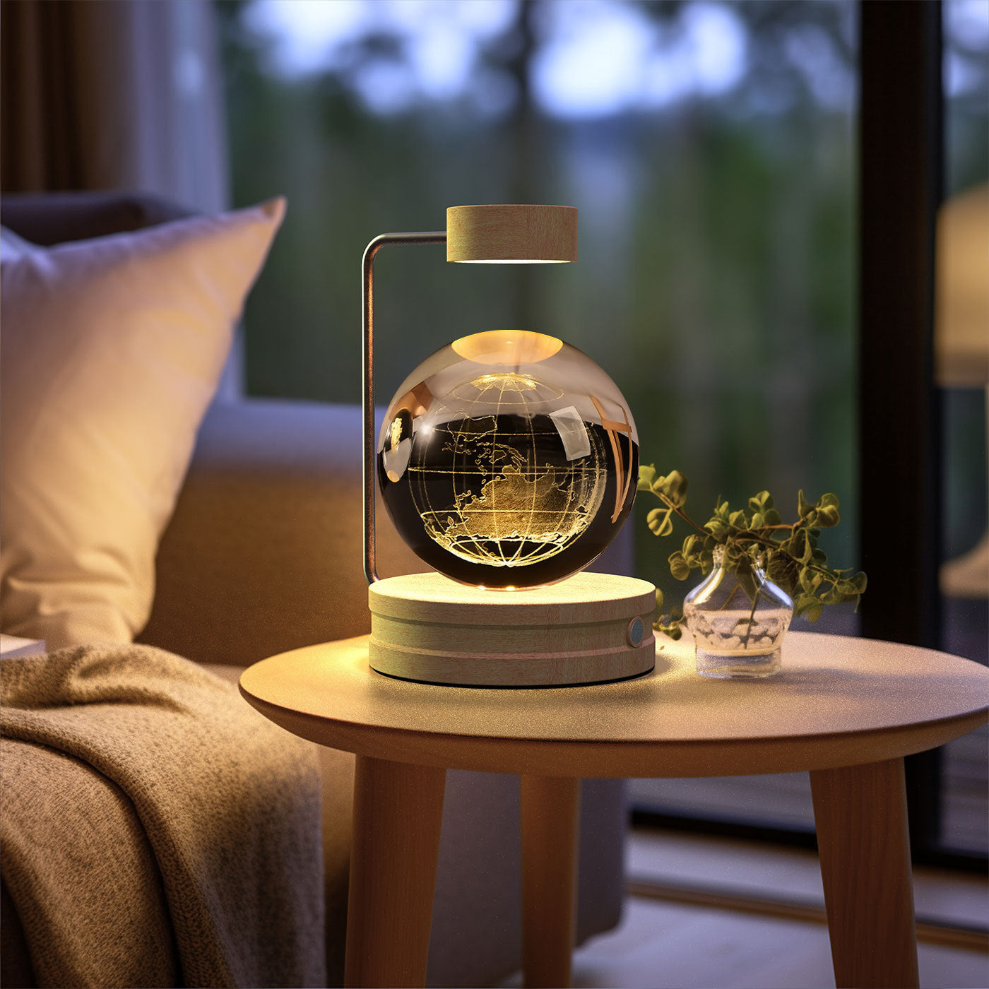 Crystal Ball Cosmic Night Light USB Power Warm Bedside Light