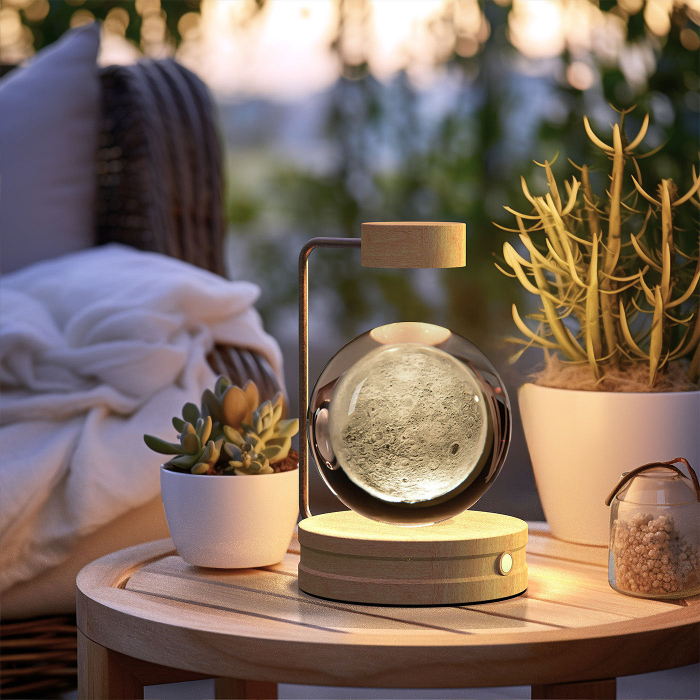 Crystal Ball Cosmic Night Light USB Power Warm Bedside Light