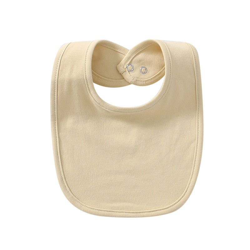 Baby Products Cotton Solid Color Bib With Hidden Buckle Saliva Towel Multi-color Optional