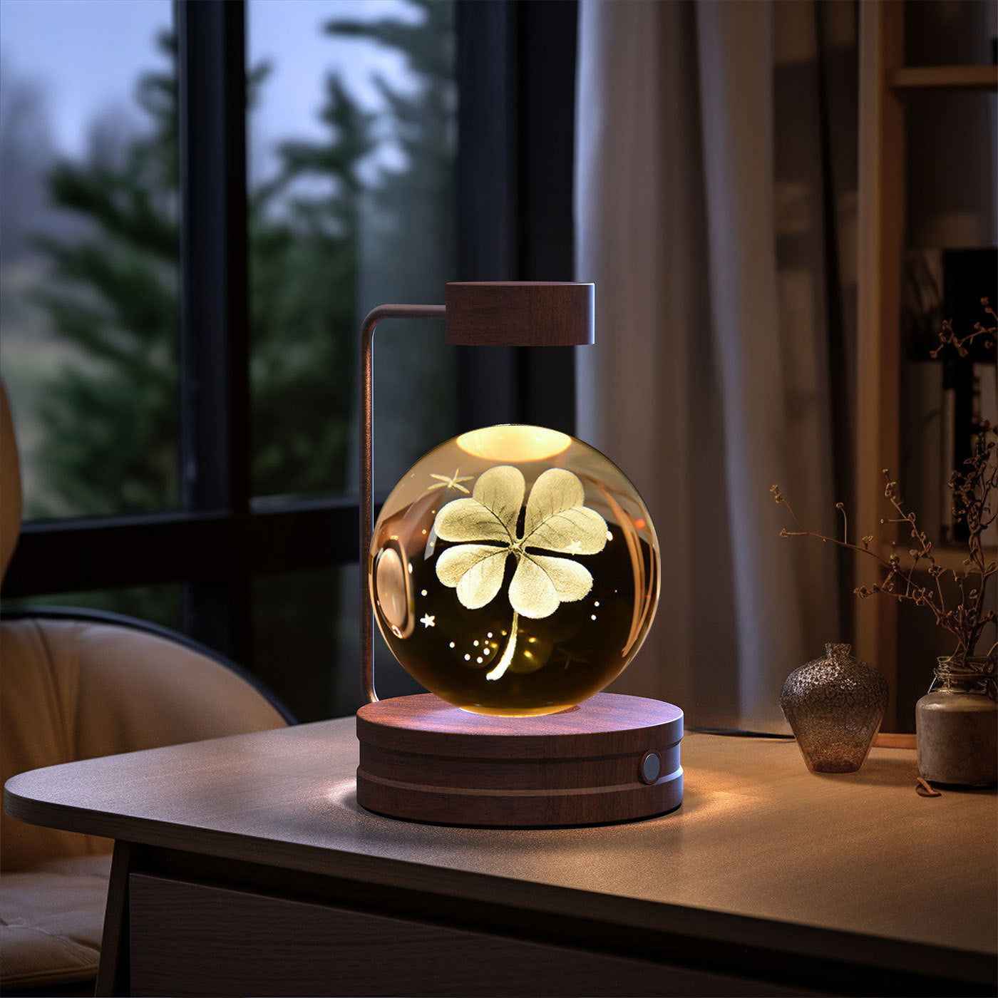 Crystal Ball Cosmic Night Light USB Power Warm Bedside Light