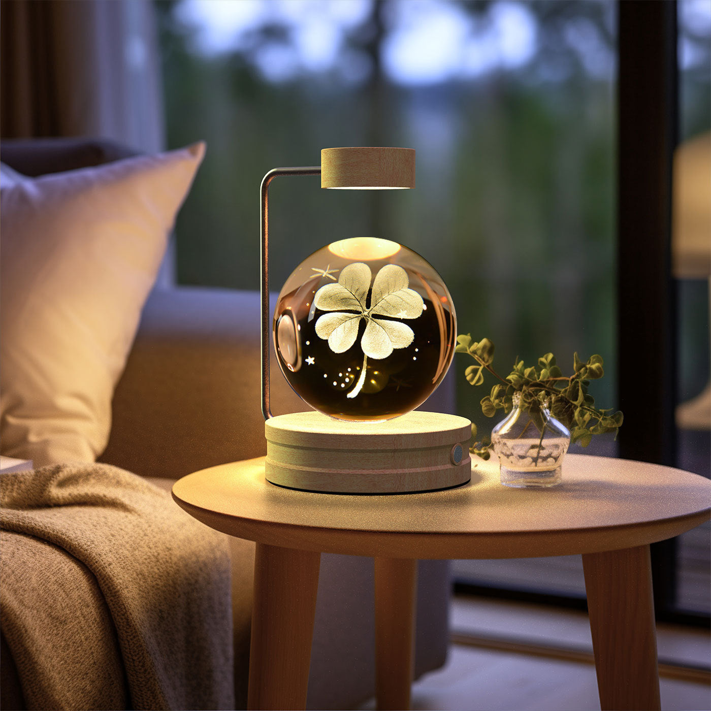 Crystal Ball Cosmic Night Light USB Power Warm Bedside Light