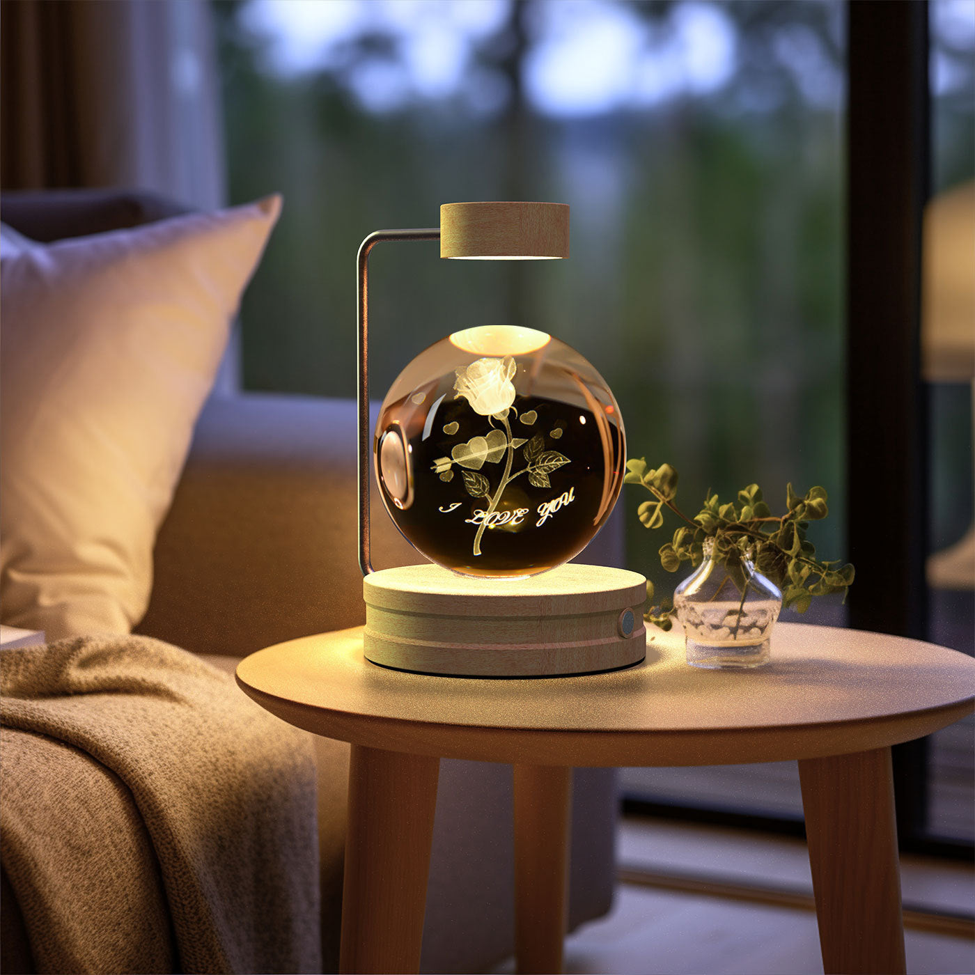 Crystal Ball Cosmic Night Light USB Power Warm Bedside Light